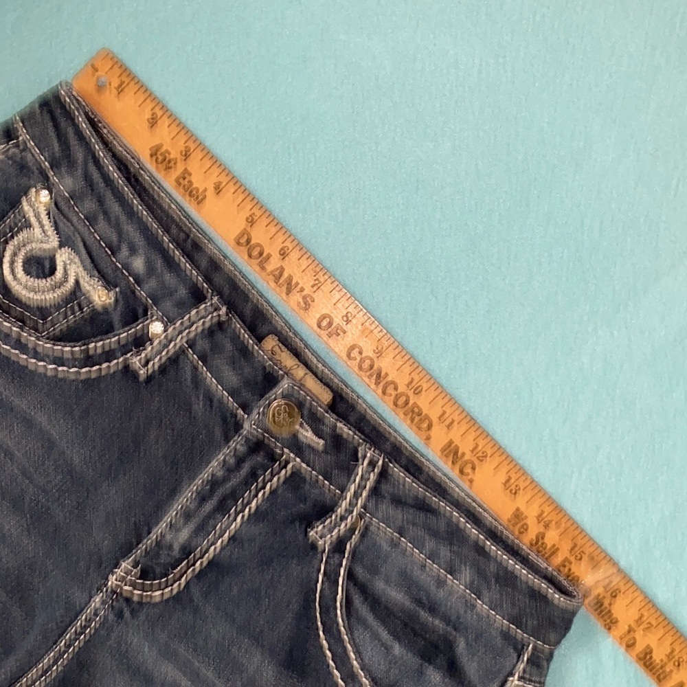 EARL JEAN denim jeans bling embroidered pockets blue vintage bootcut size 8 - Picture 9 of 13